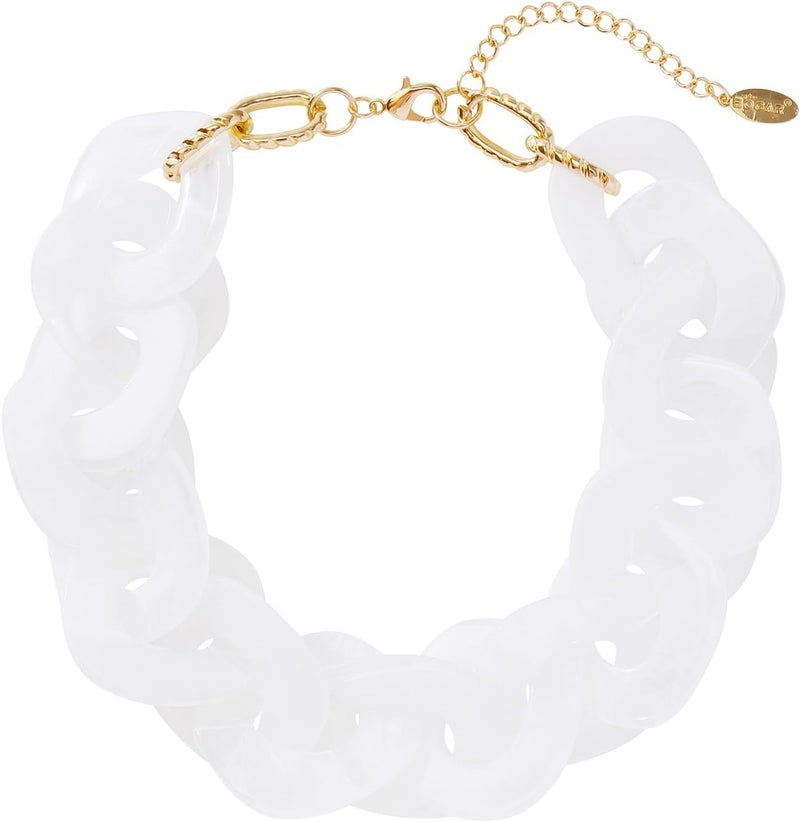 Bocar Statement Chunky Acrylic Cuban Choker Necklace Fashion Bib Collar Chain Necklace for Women(NK-10666) - Image 1